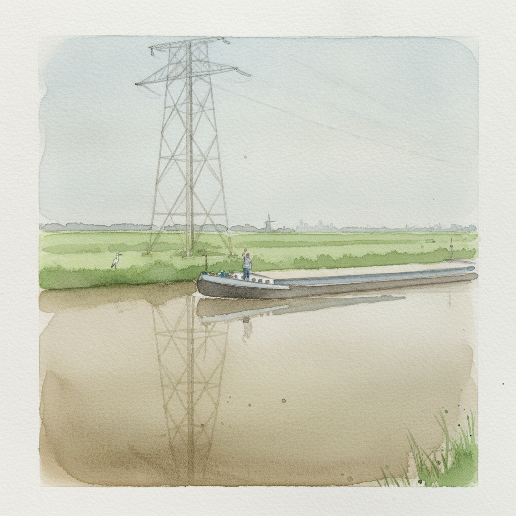 Pylon Reflected in a Canal example 1
