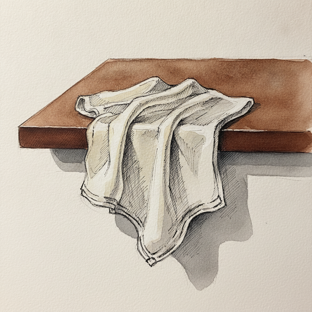 Silk handkerchief on a polished table example 2