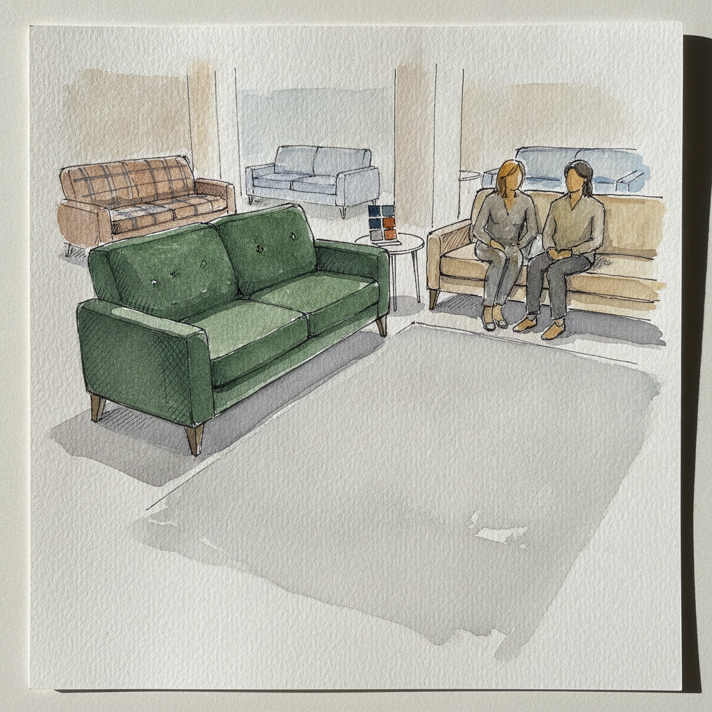 Furniture store with sofas example 2