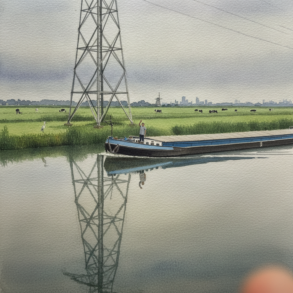 Pylon Reflected in a Canal example 2