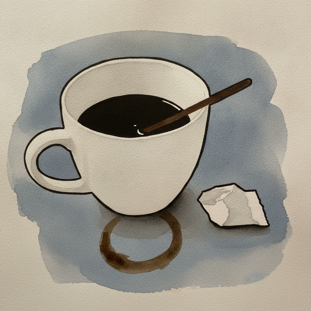 Coffee mug with cold dregs example 3