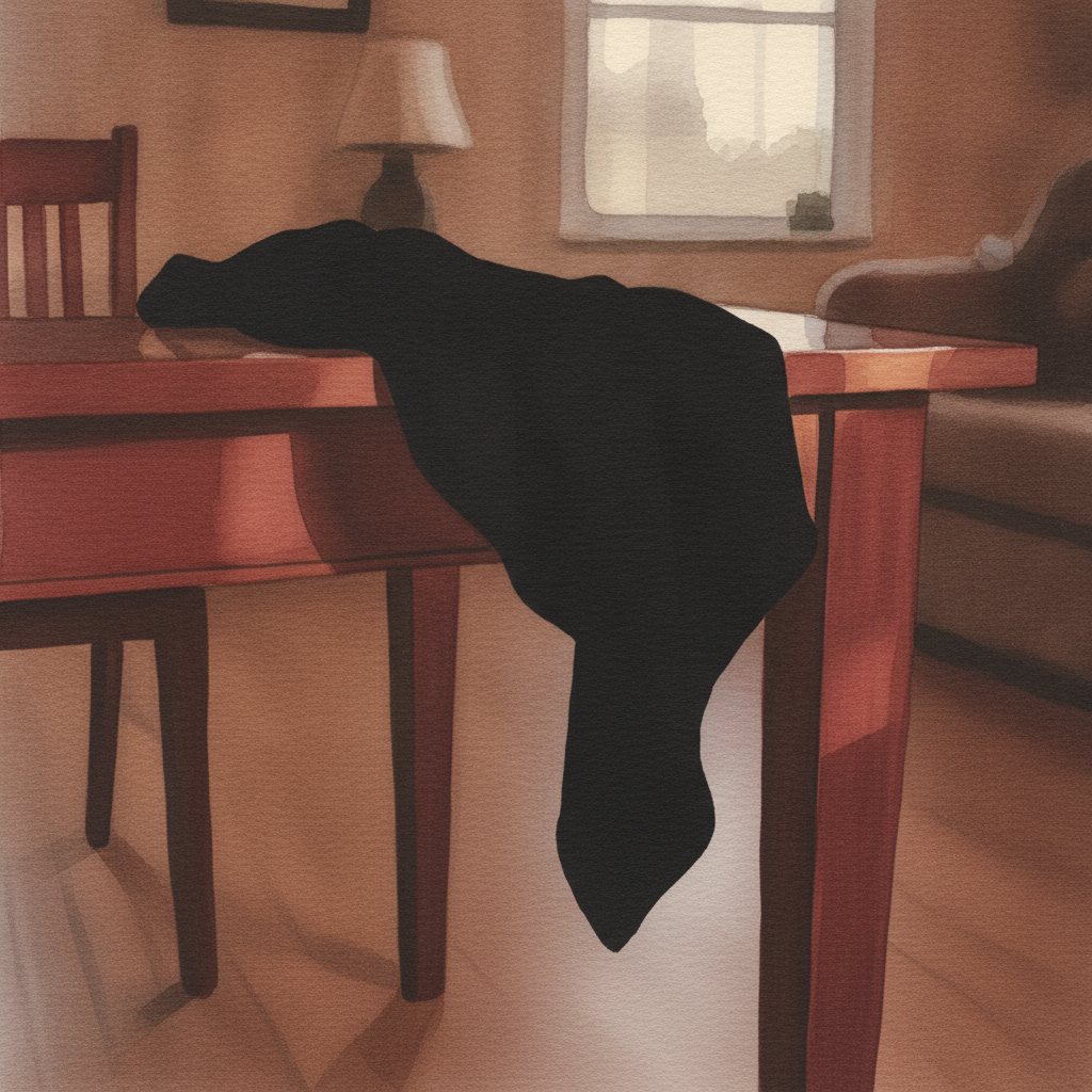 Silk handkerchief on a polished table example 3