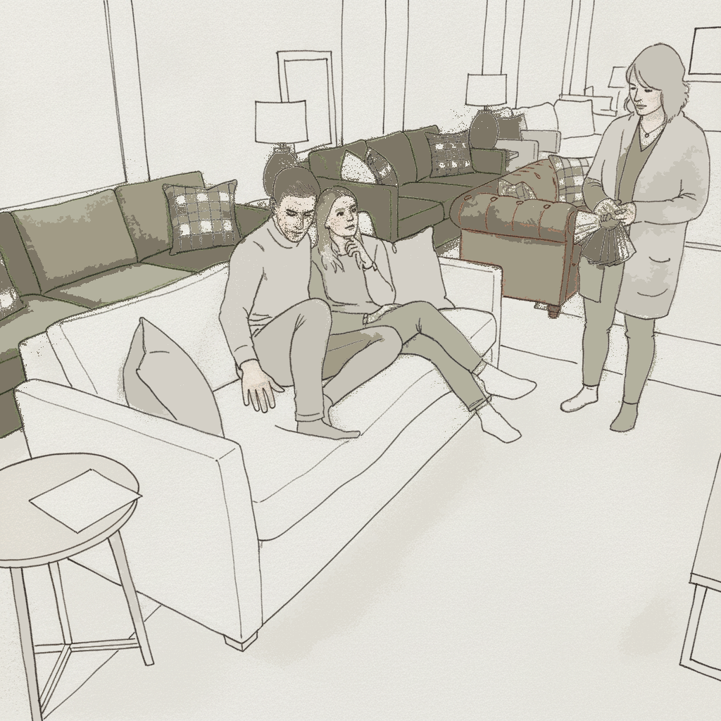 Furniture store with sofas example 3