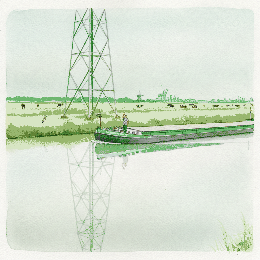 Pylon Reflected in a Canal example 3