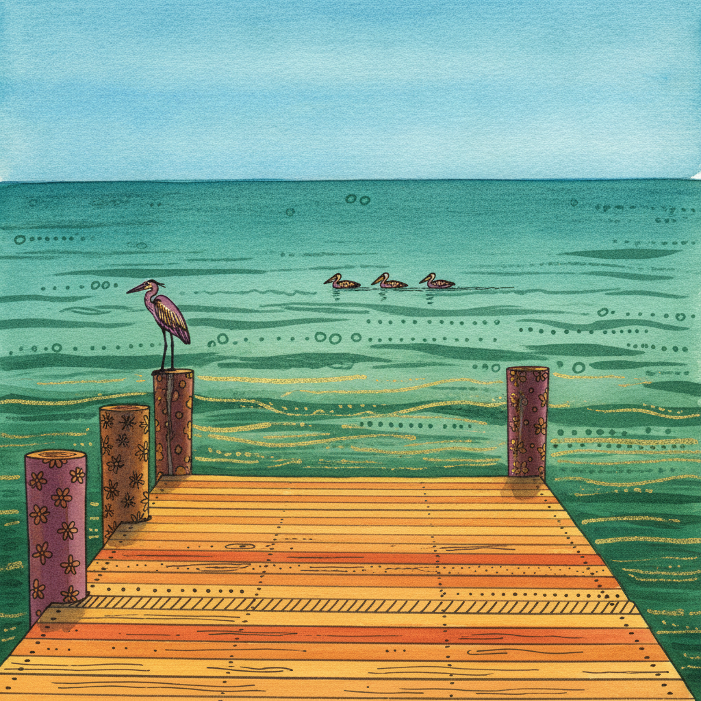Gulf of Mexico dusk from a Florida Panhandle pier example 3