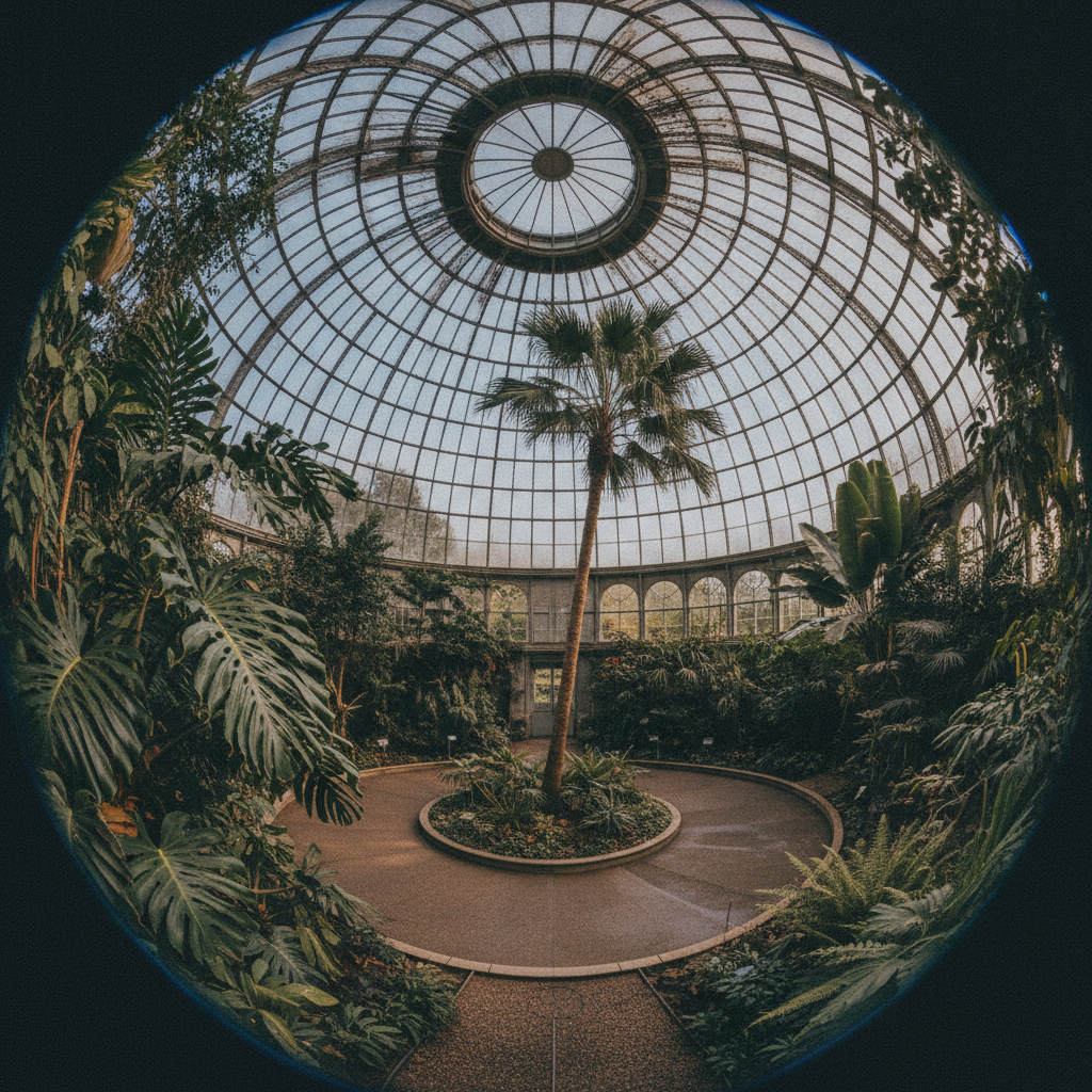 Inside a Greenhouse Dome AI-generated photoreal reference