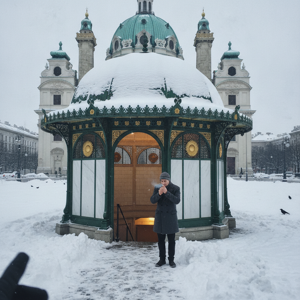 Karlsplatz Pavilion, Vienna AI-generated photoreal reference