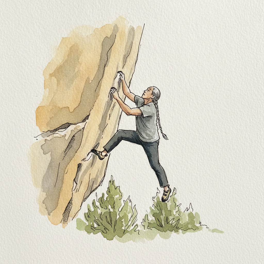 Outdoor Crag Standing on Tiny Edge example 1