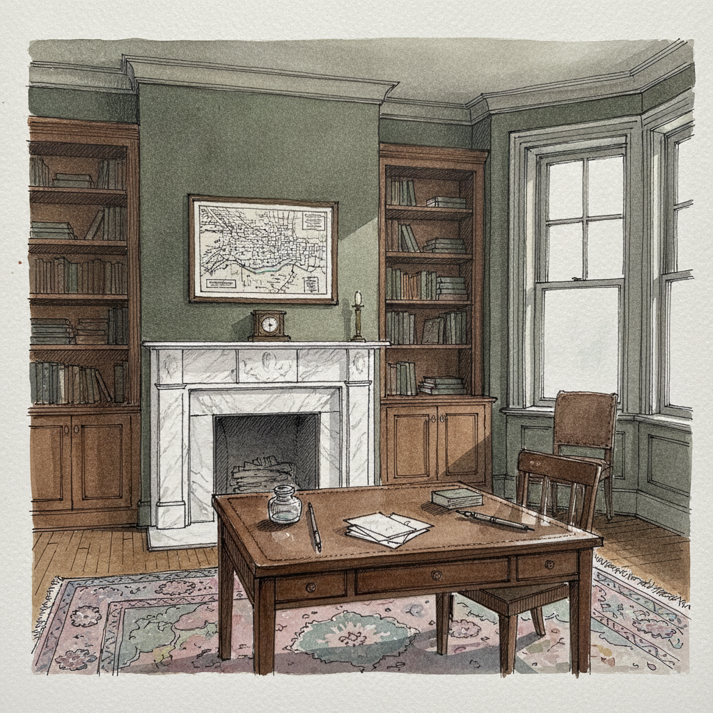 Boston brownstone study example 1