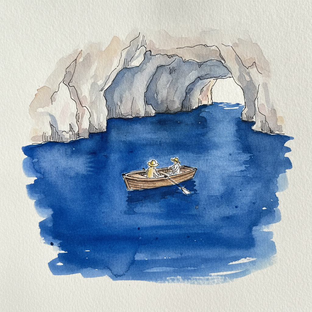 Capri Blue Grotto at midday example 1