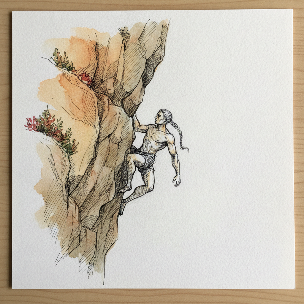 Outdoor Crag Standing on Tiny Edge example 2