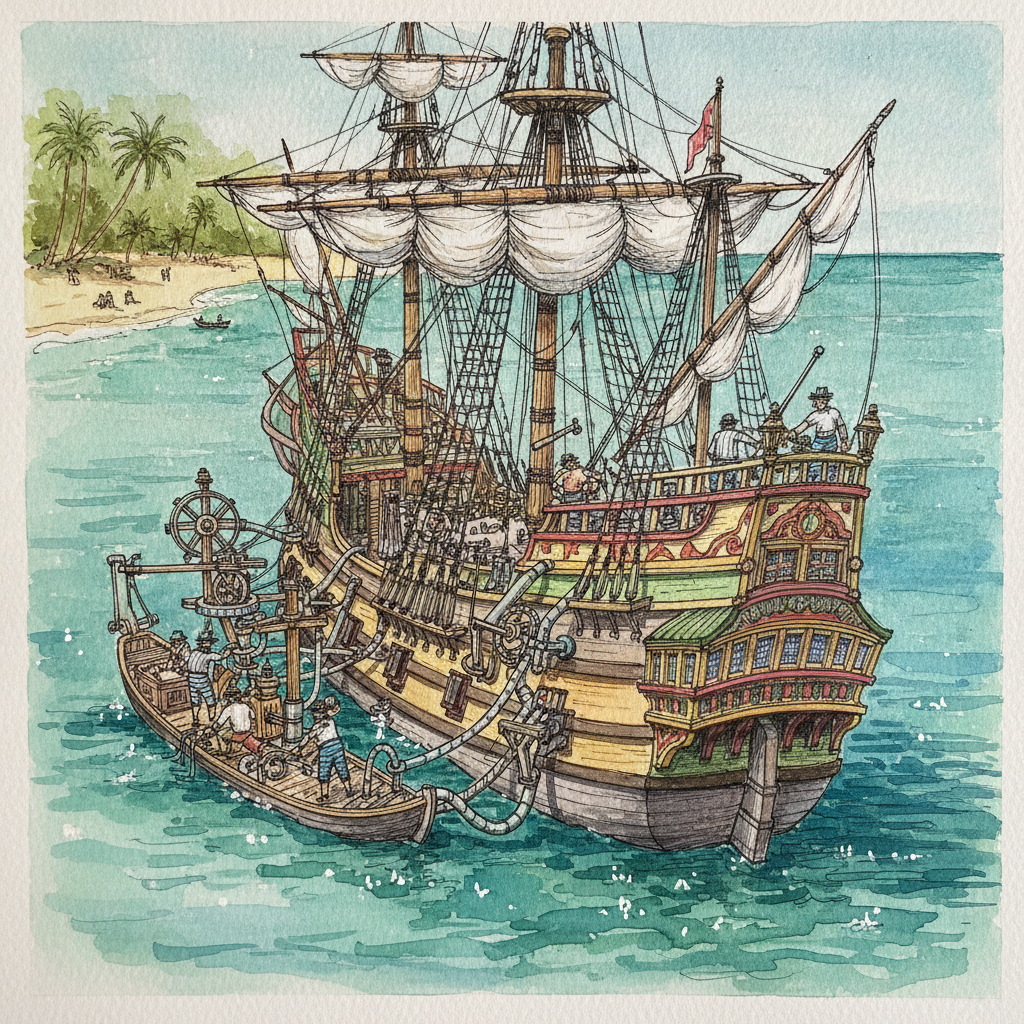 Spanish Galleon at Anchor example 2