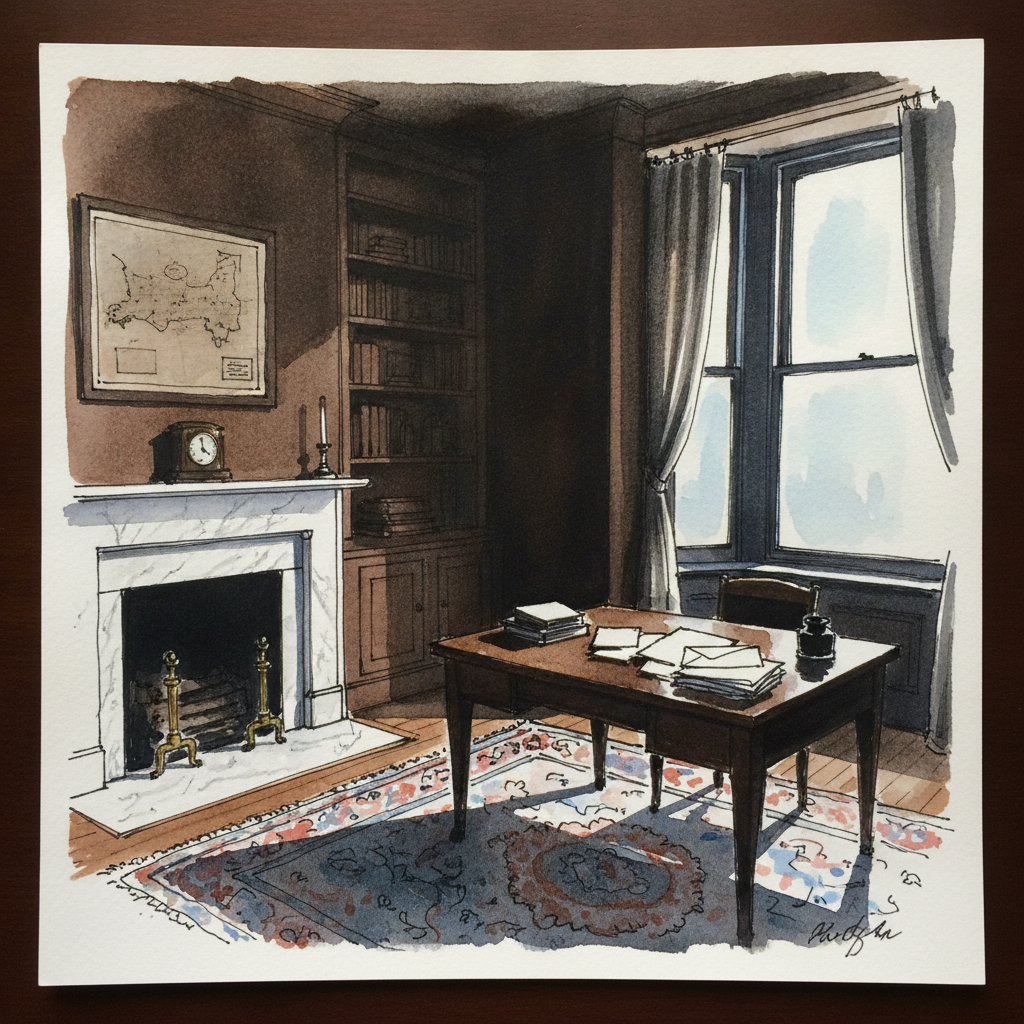 Boston brownstone study example 2