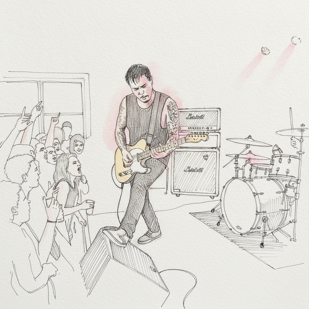 Guitarist with electric in band example 2