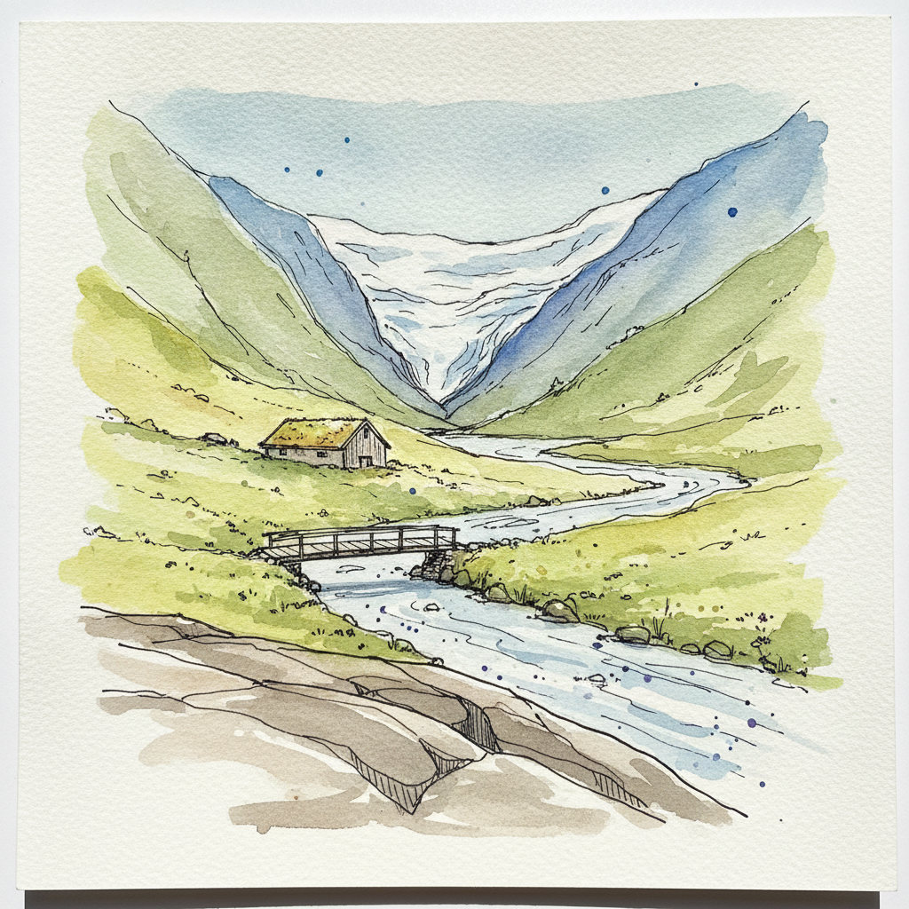 Briksdal Glacier valley, Jostedalsbreen, Norway example 2