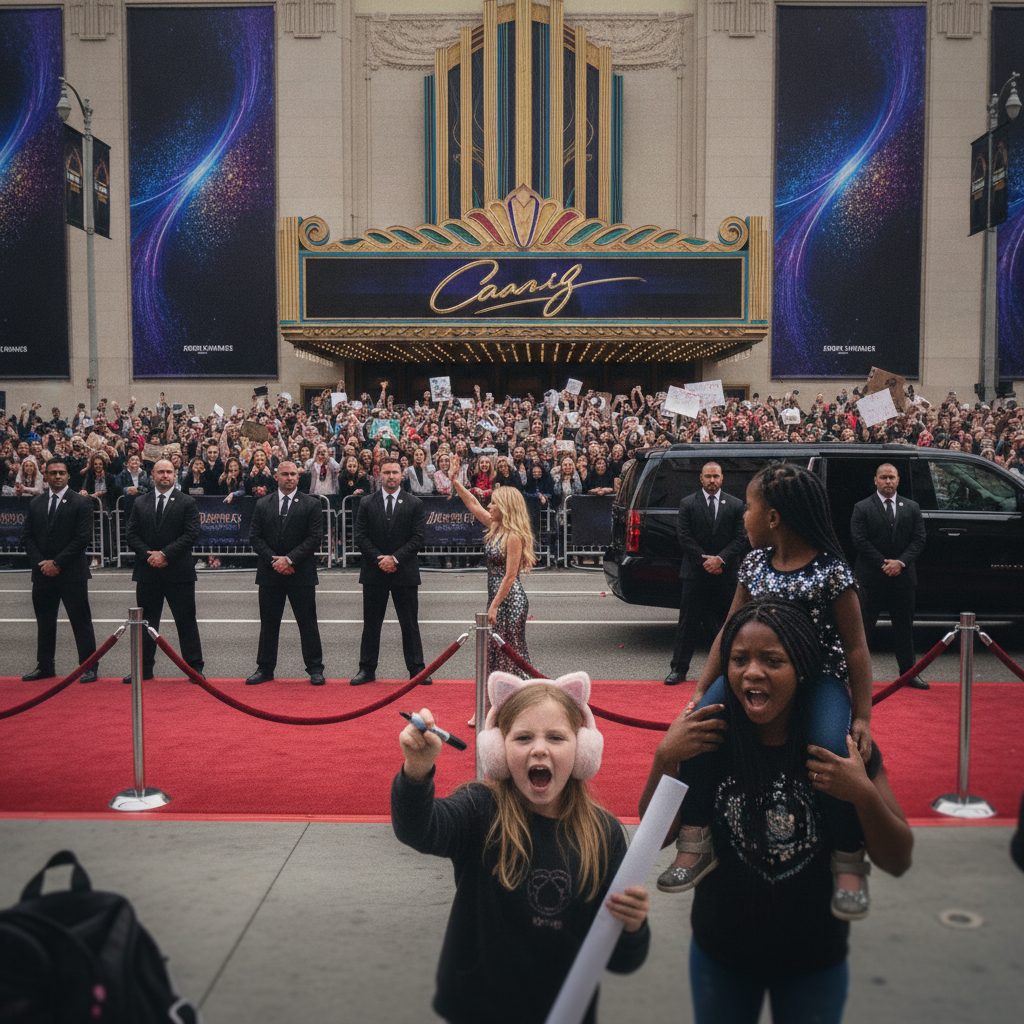 Movie premiere crowd AI-generated photoreal reference