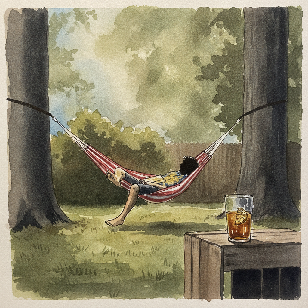 Person in hammock summer example 1