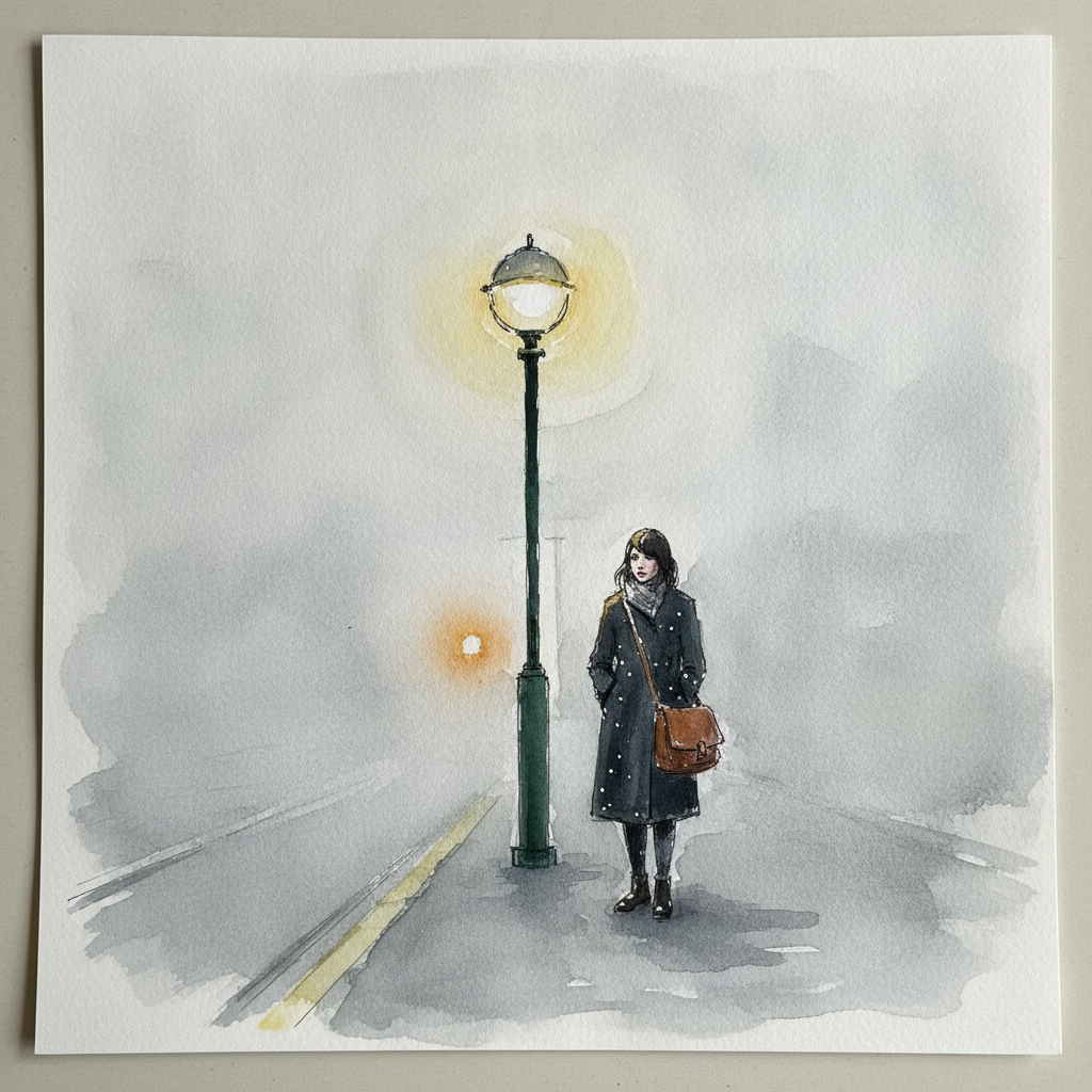 Munich Tram Stop, Foggy Halo example 1