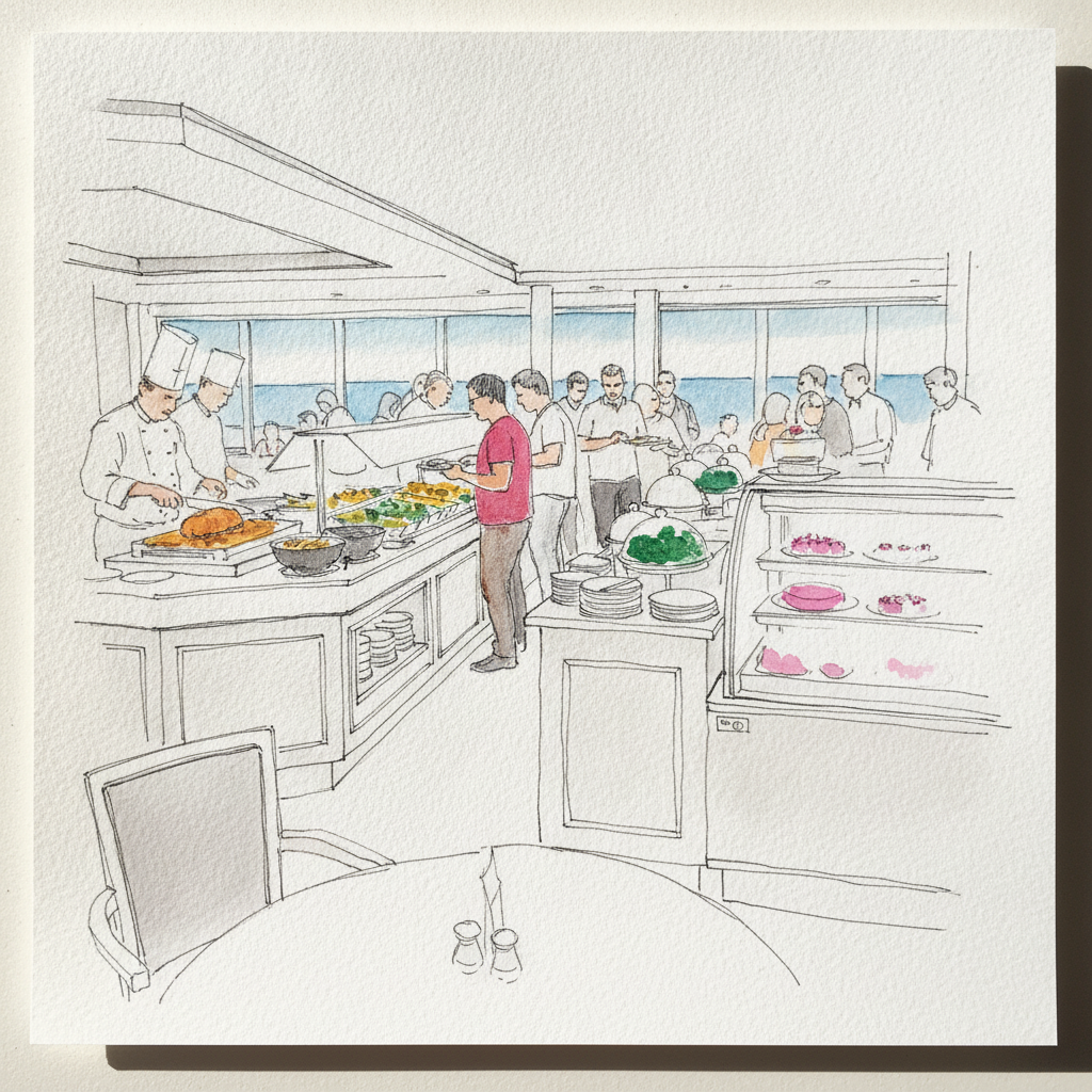 Cruise Ship Buffet Hall example 2