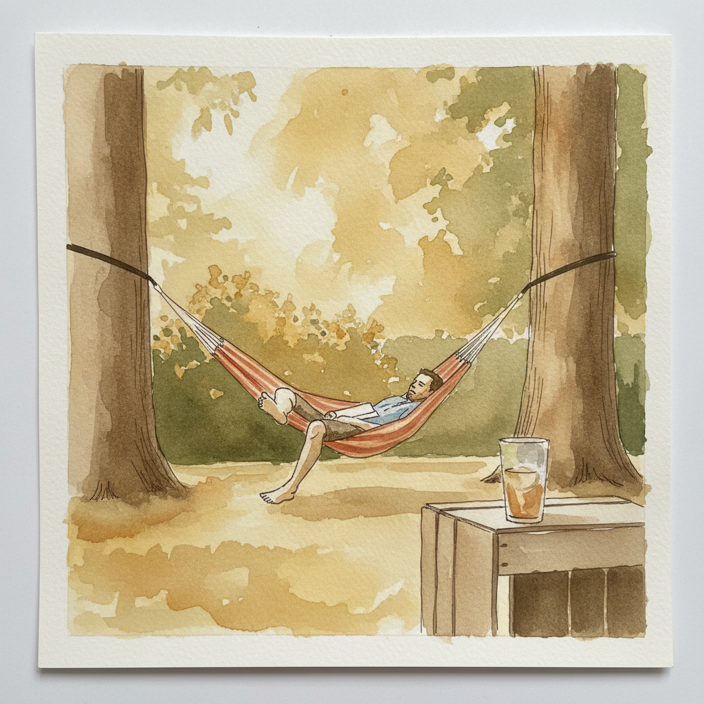 Person in hammock summer example 2