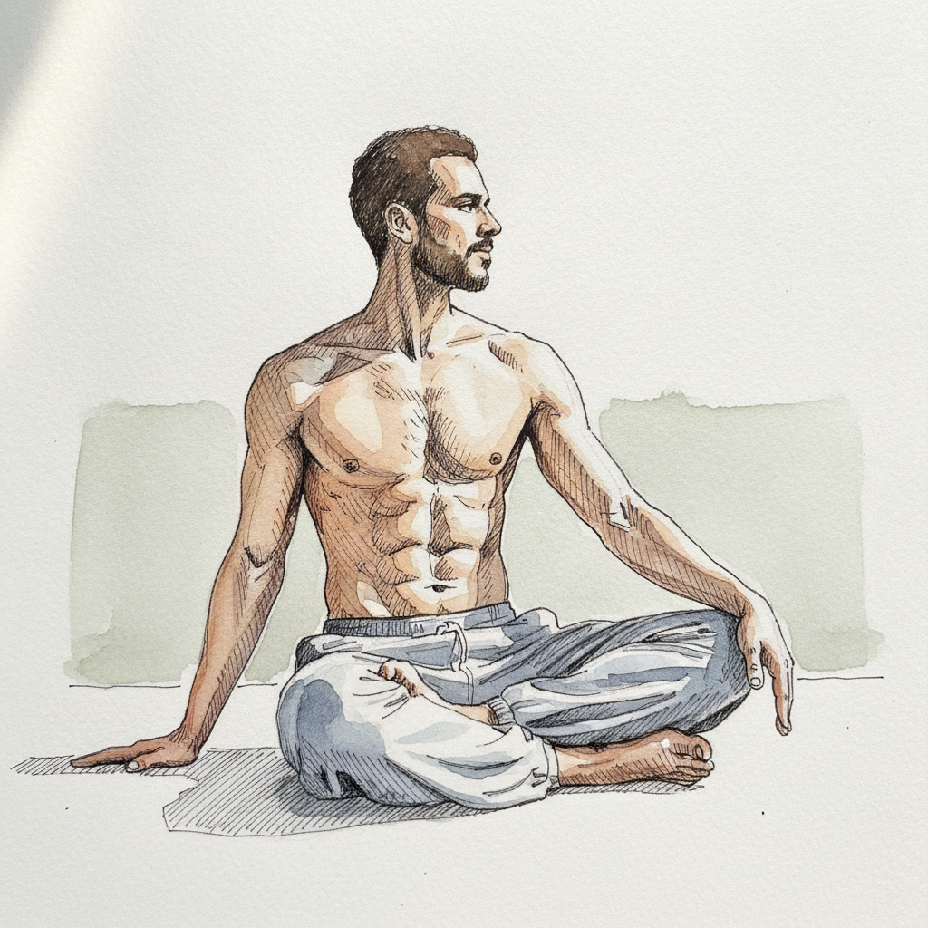 Lotus, Twist with Hand Behind example 2