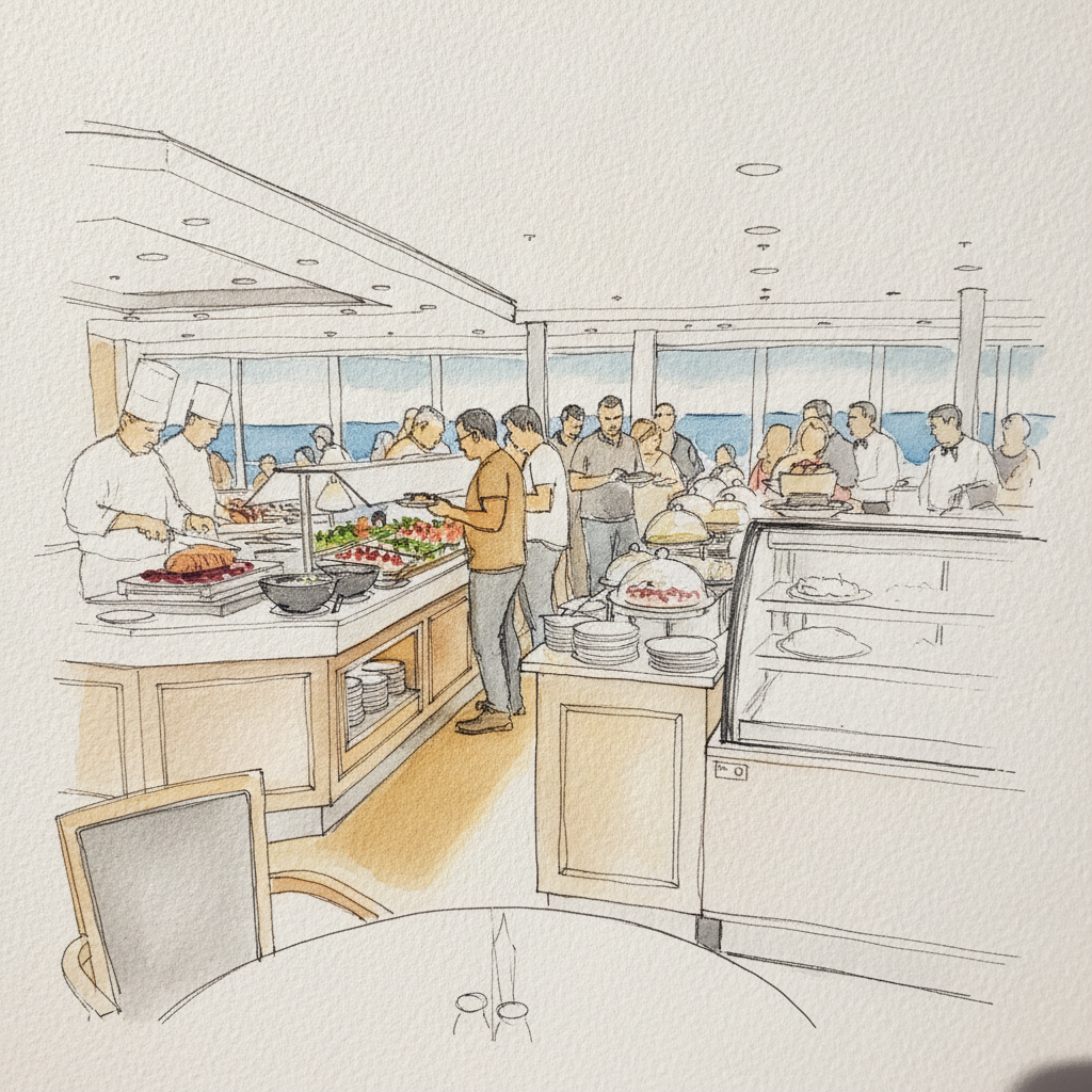 Cruise Ship Buffet Hall example 3