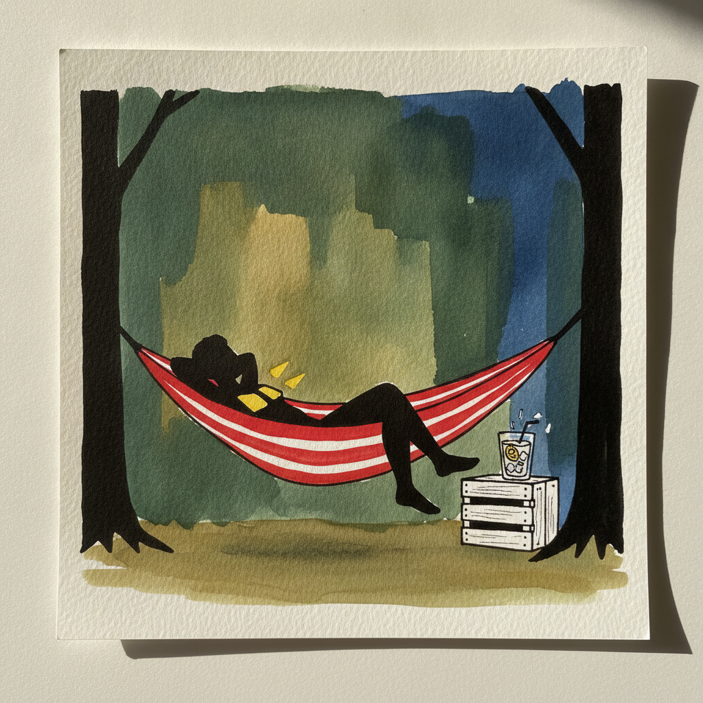 Person in hammock summer example 3