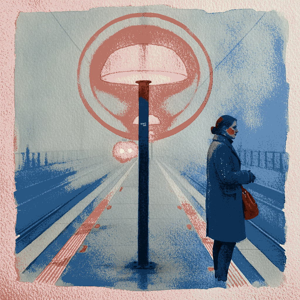 Munich Tram Stop, Foggy Halo example 3