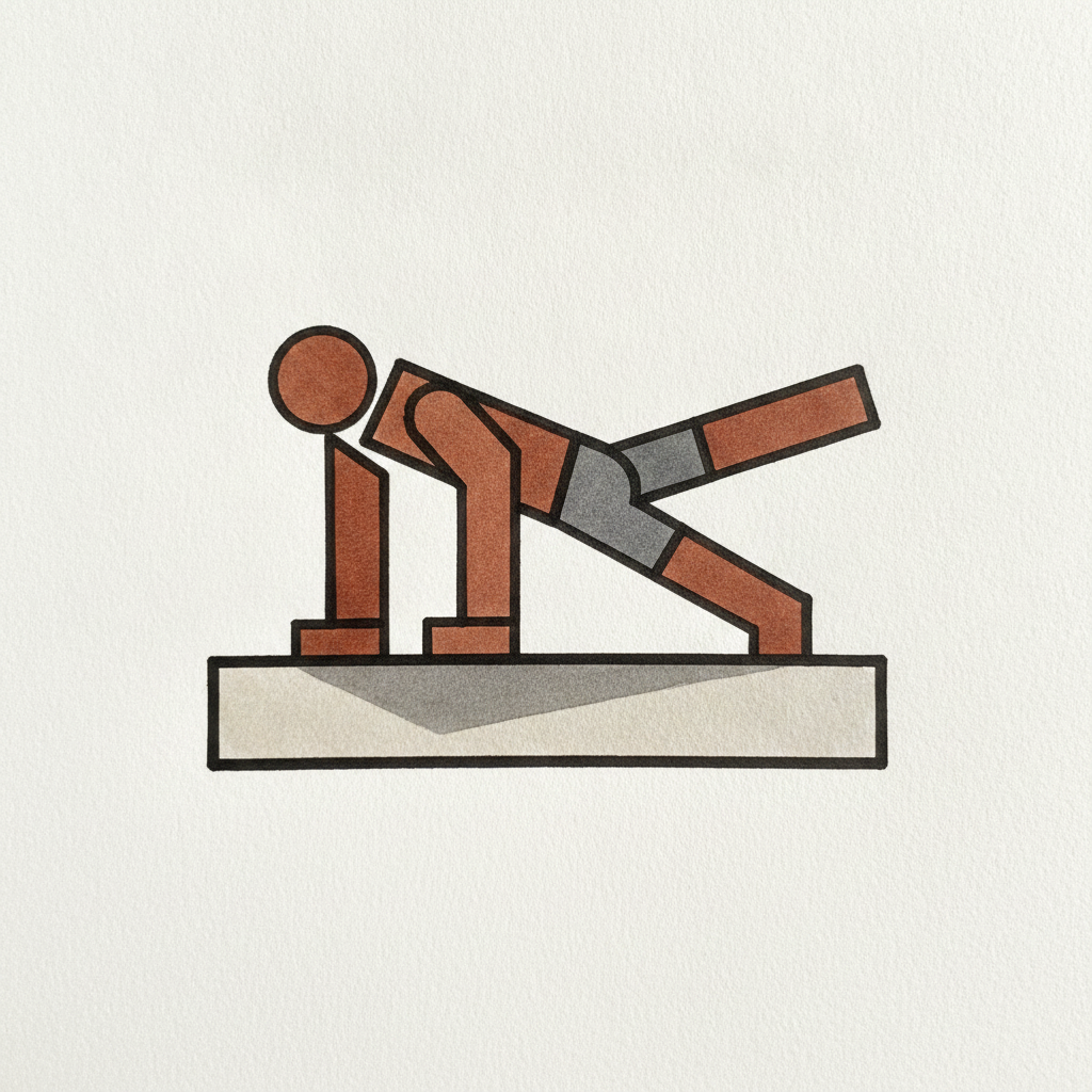 Push-up top, single leg lifted example 3