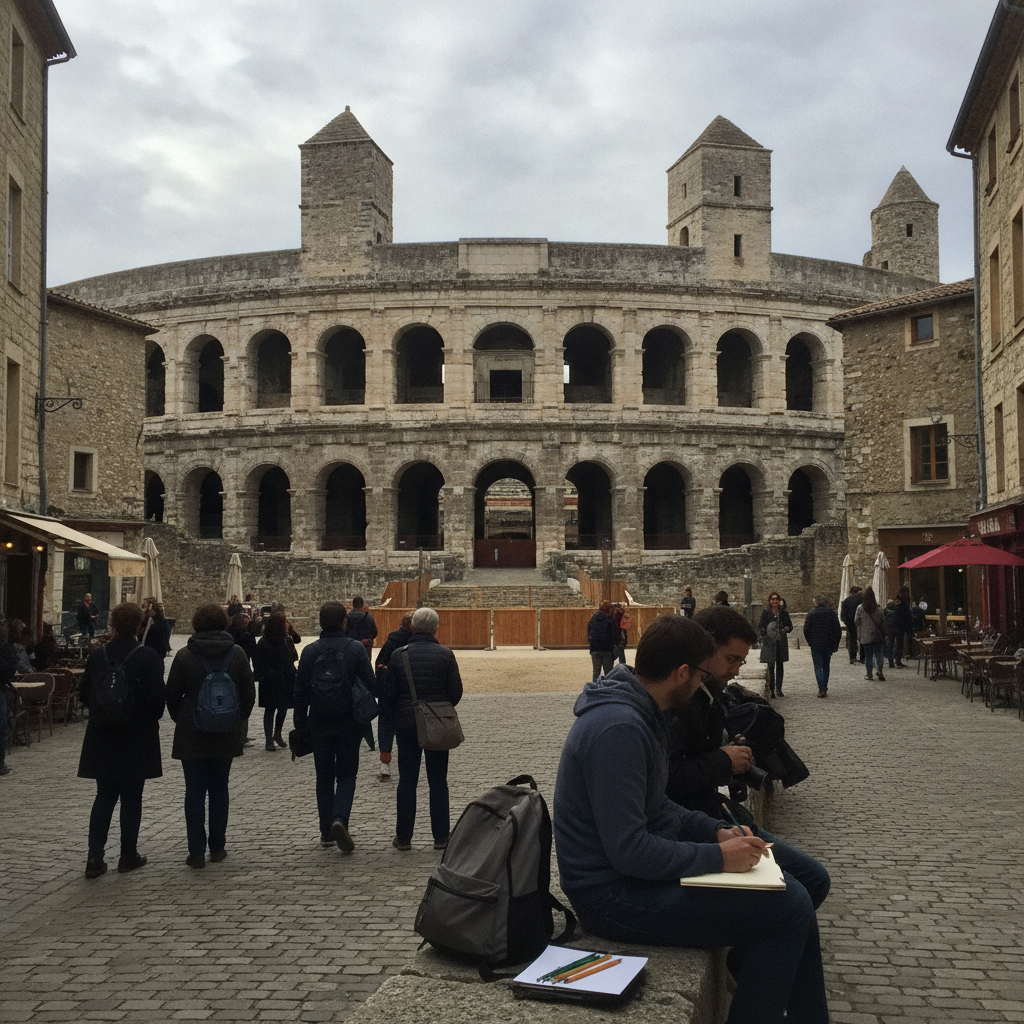 Arles Amphitheatre, Arles, France AI-generated photoreal reference