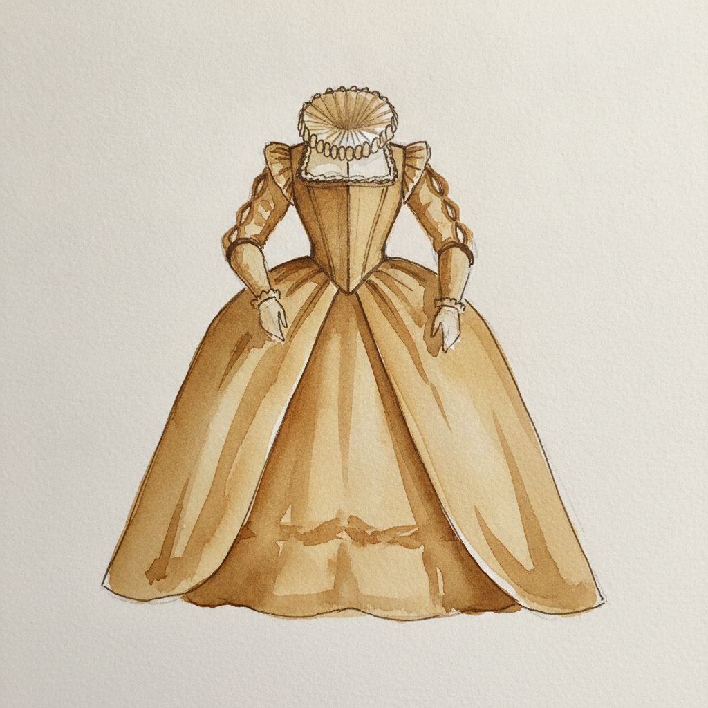 Elizabethan court gown 1590 example 2
