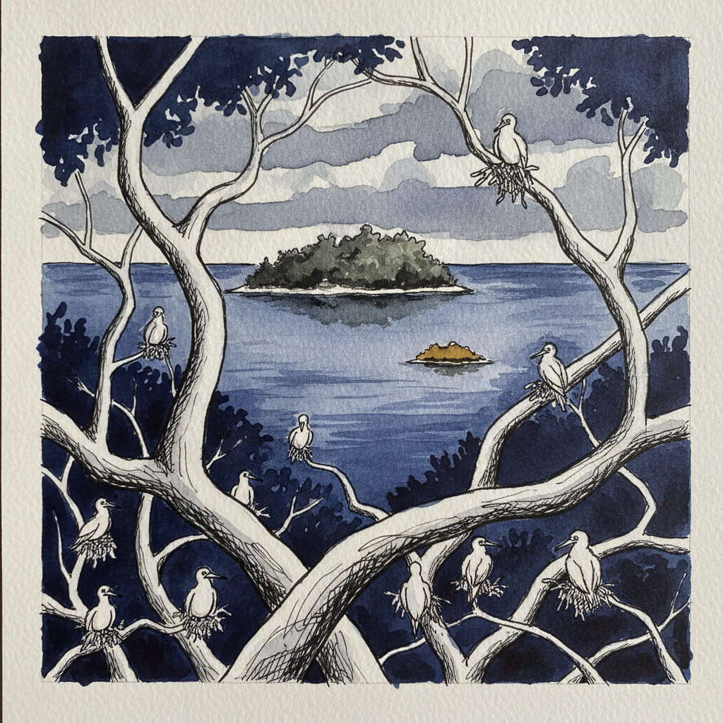 Palmyra red-footed booby colony in Pisonia example 2