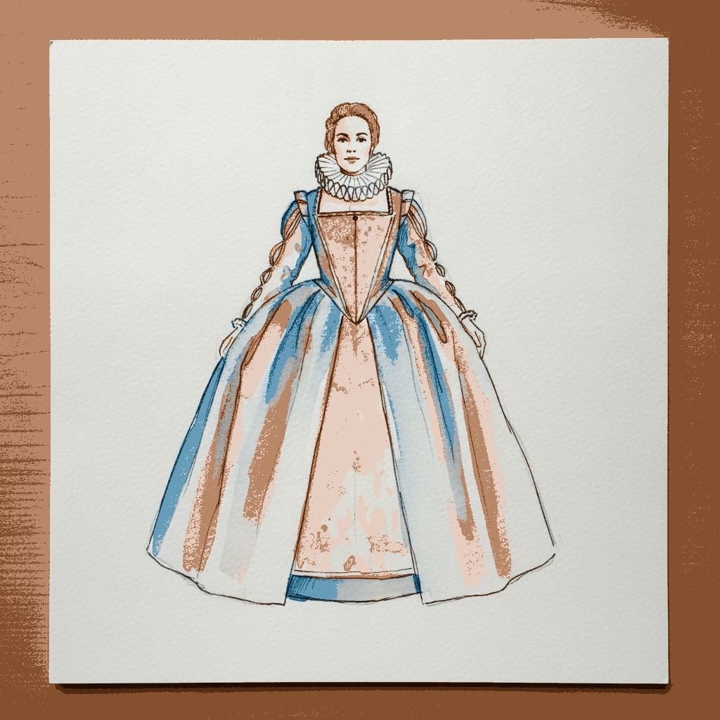 Elizabethan court gown 1590 example 3