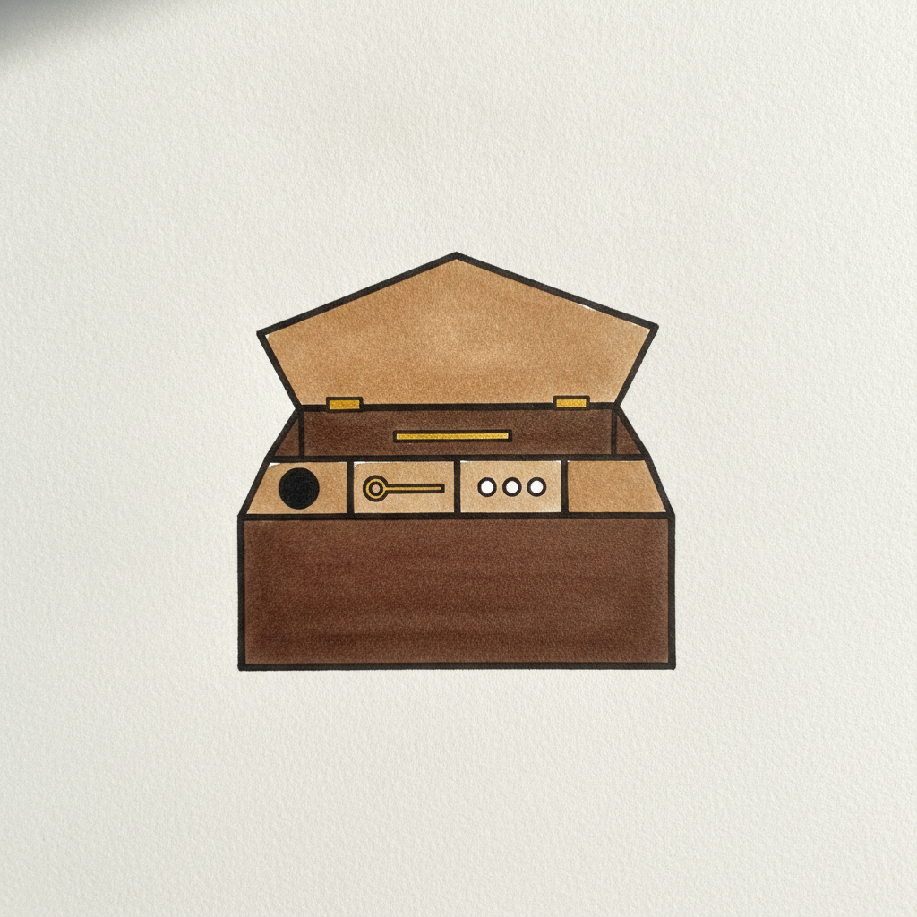 Vintage Sewing Box Open example 3