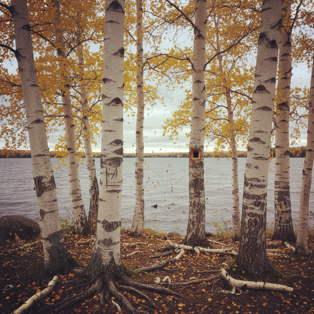 Paper birch AI-generated photoreal reference