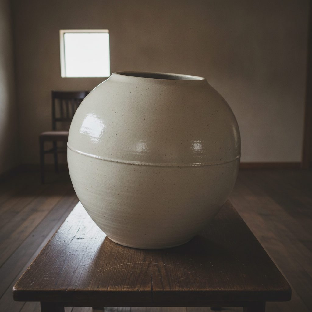 Korean Joseon Moon Jar AI-generated photoreal reference