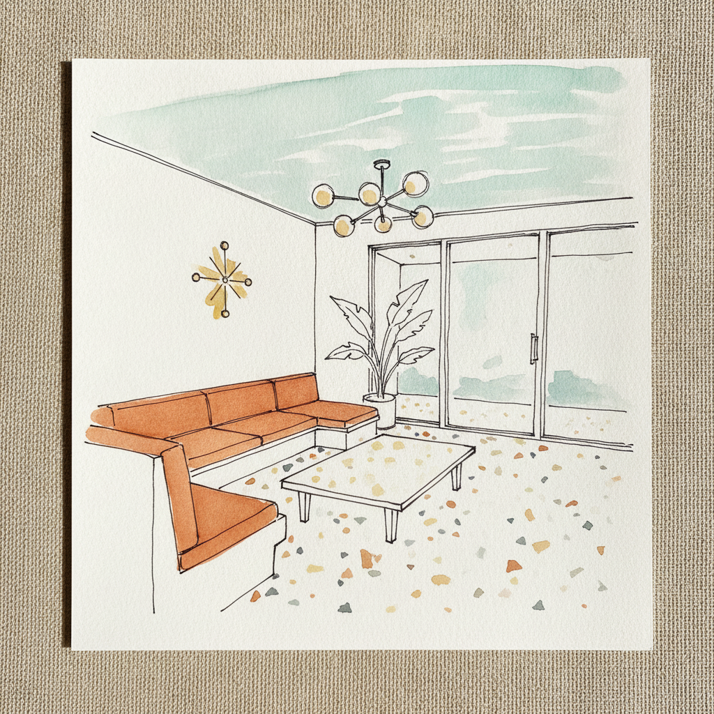 Mid-century Palm Springs living room example 1
