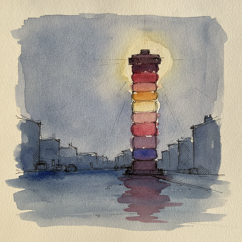 Rainbow Pillar (Sun Pillar Companion) example 1