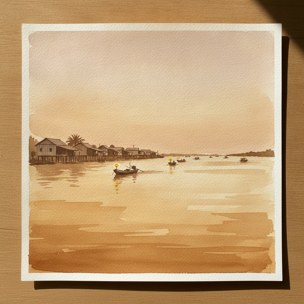 Sunset at the Mekong Delta, Vietnam example 1