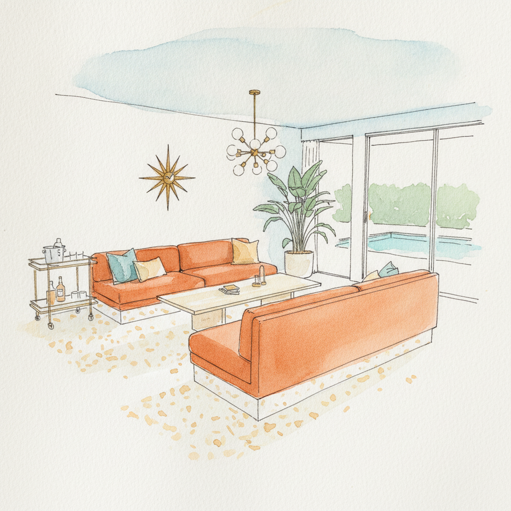 Mid-century Palm Springs living room example 2