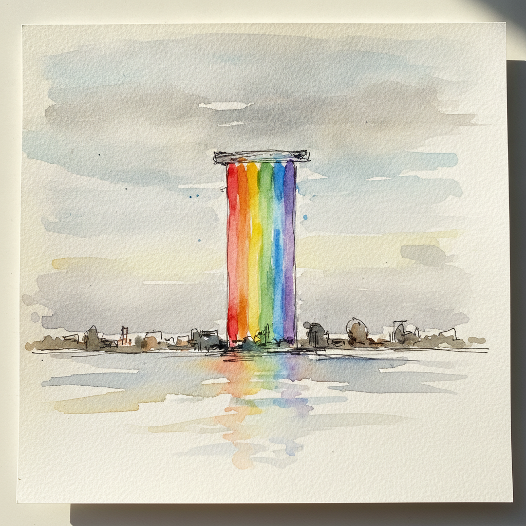 Rainbow Pillar (Sun Pillar Companion) example 3