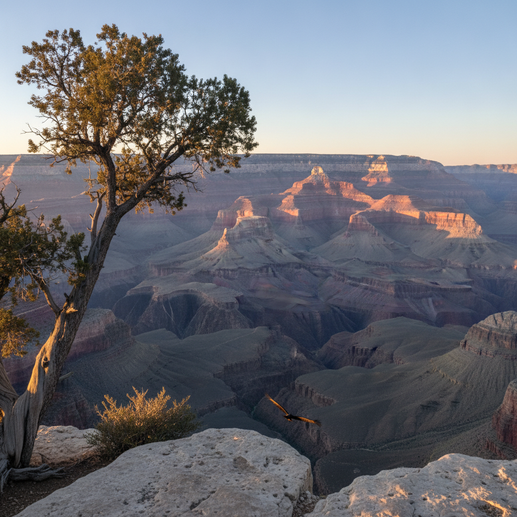 Grand Canyon sunrise from Mather Point, USA AI-generated photoreal reference