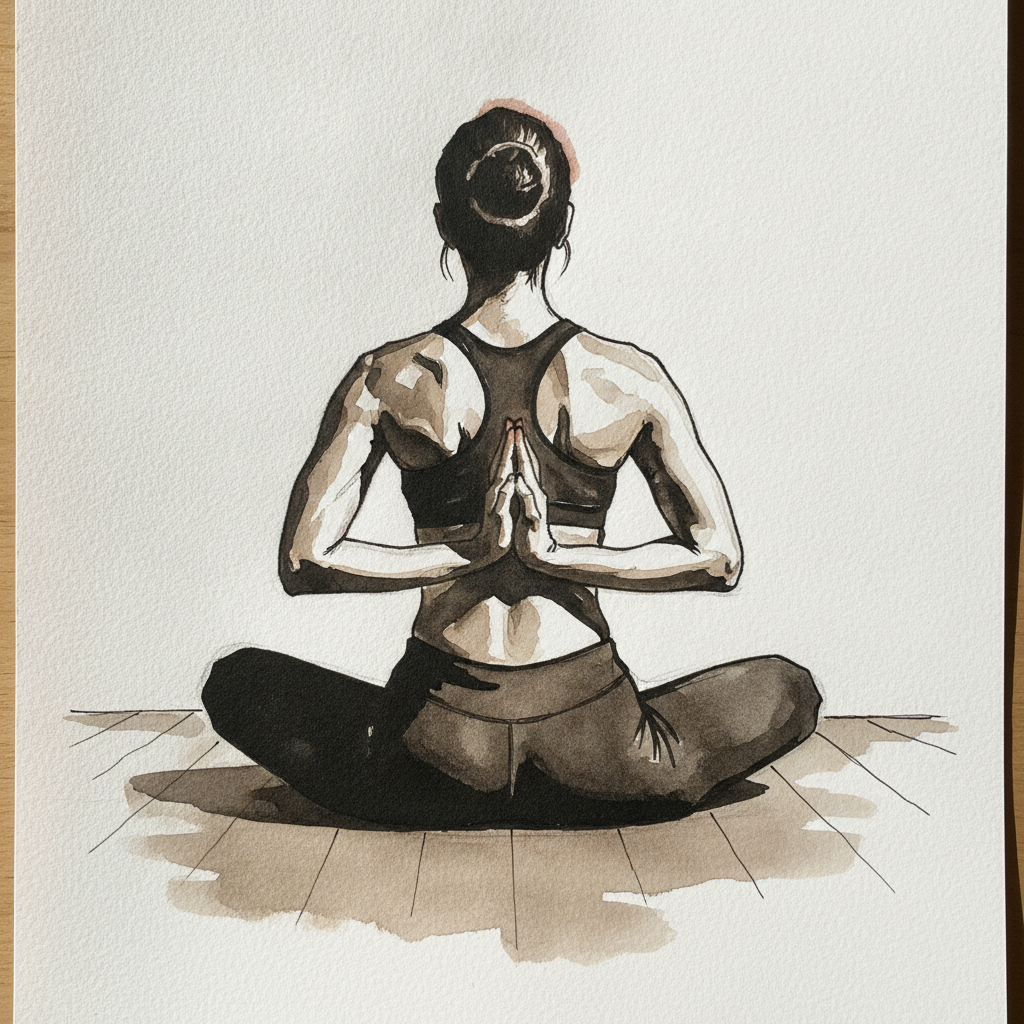 Yoga studio, hands together example 1