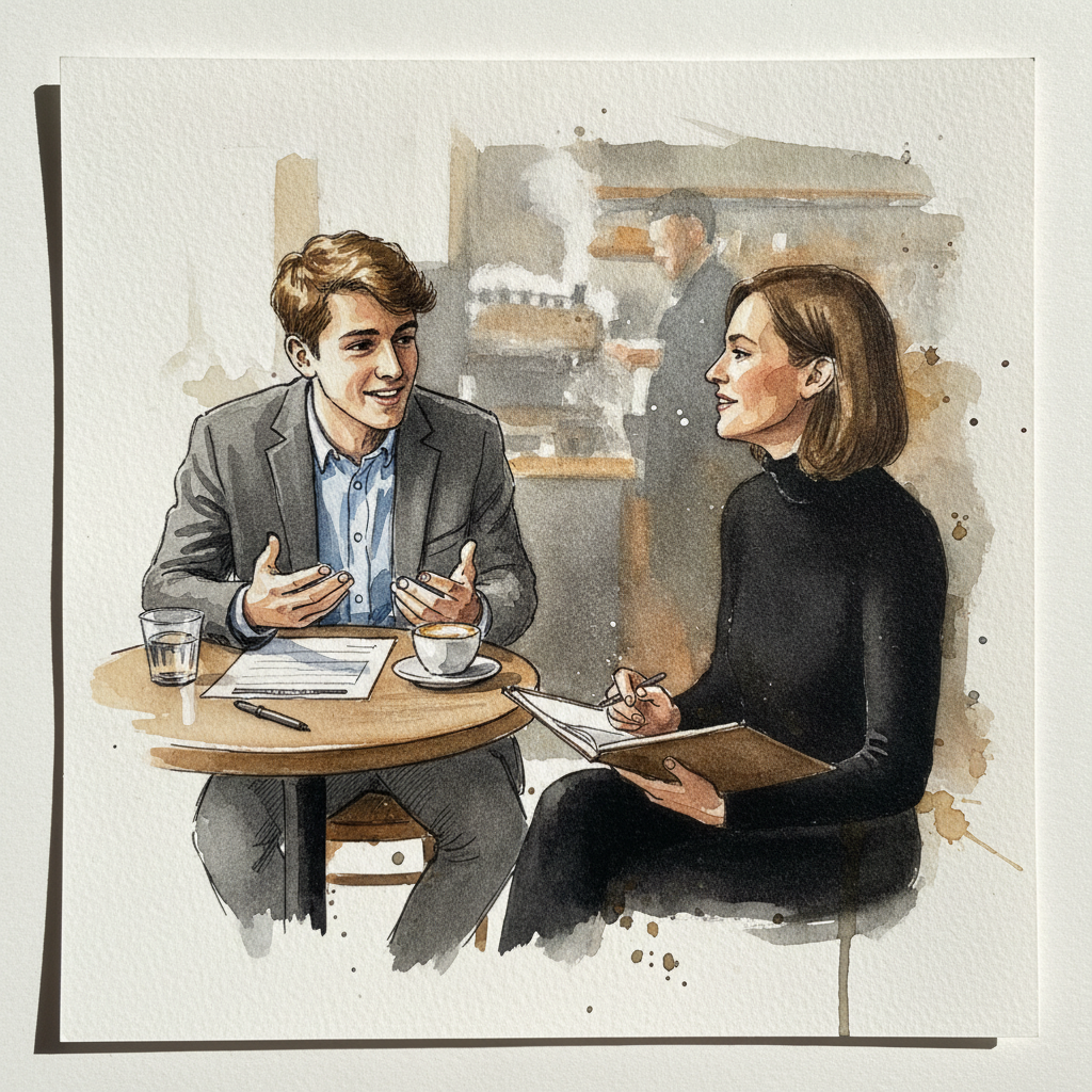 Job interview at table example 1