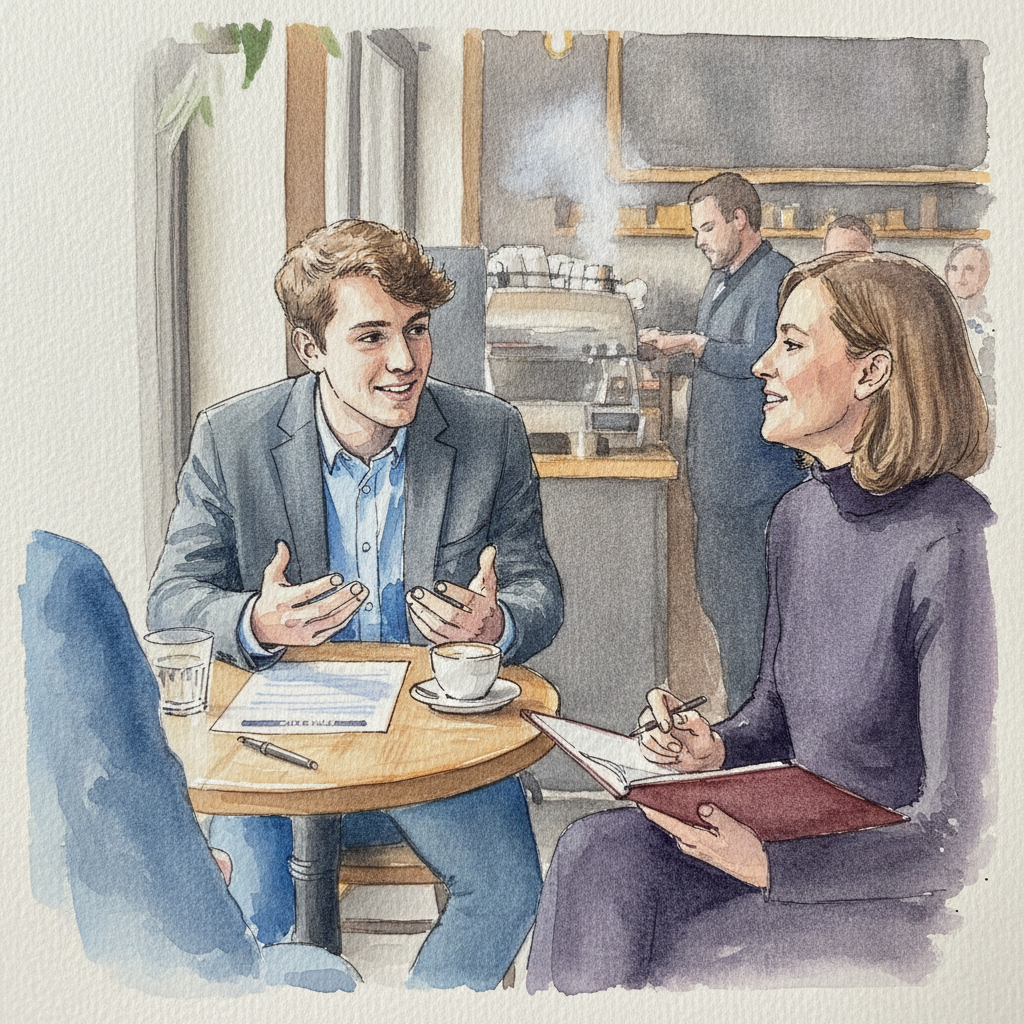 Job interview at table example 3