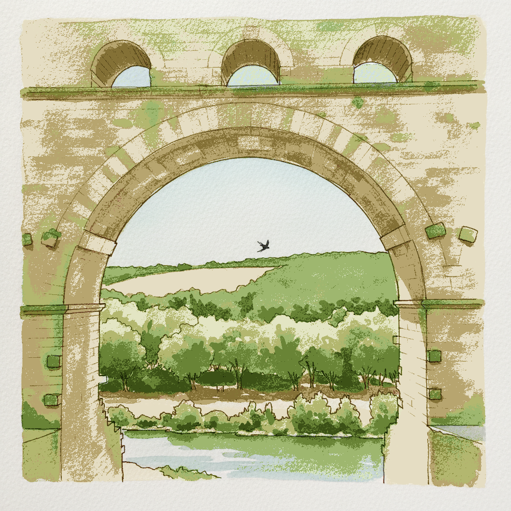 Pont du Gard Through a Single Arch example 3