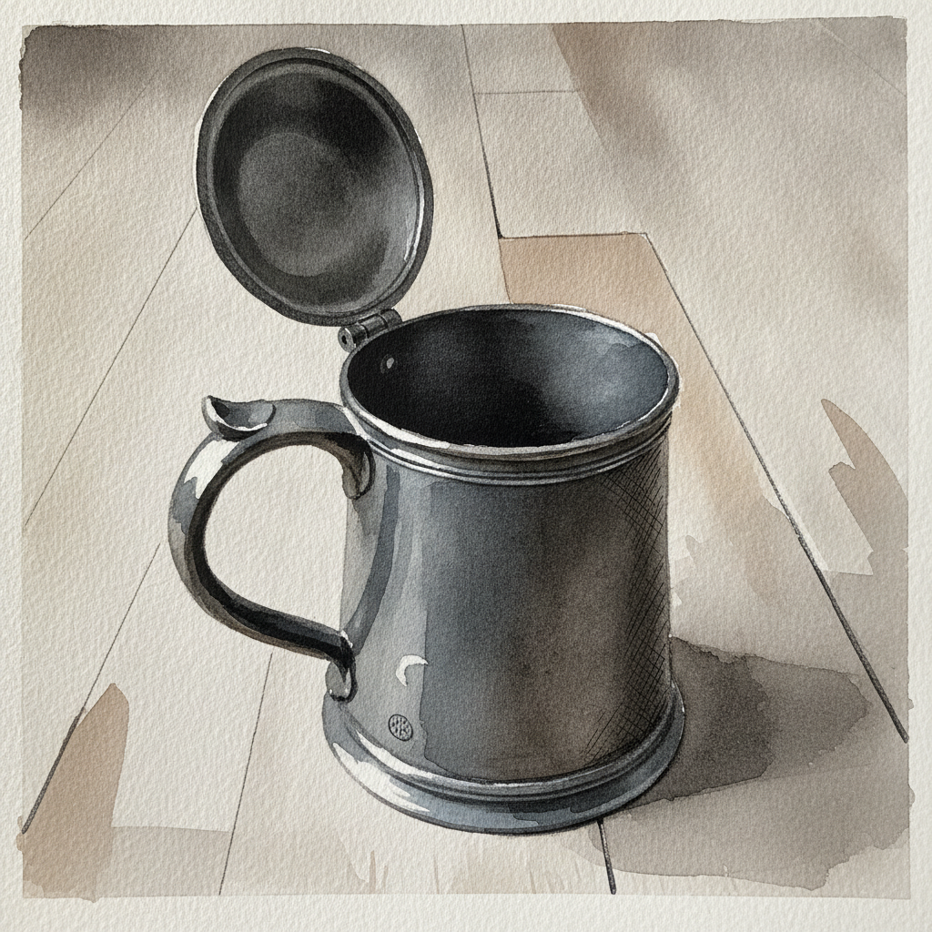 Antique Pewter Tankard example 1
