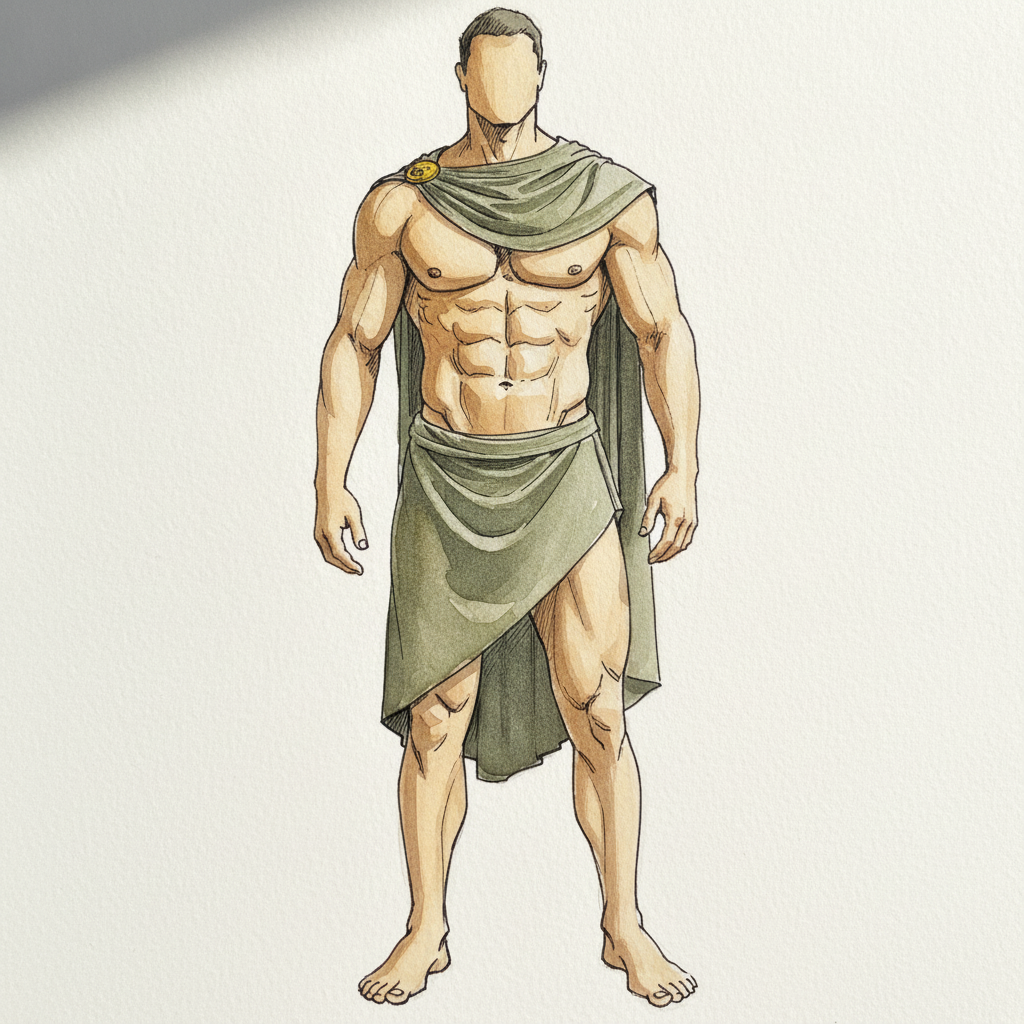 Greek warrior in chlamys example 2