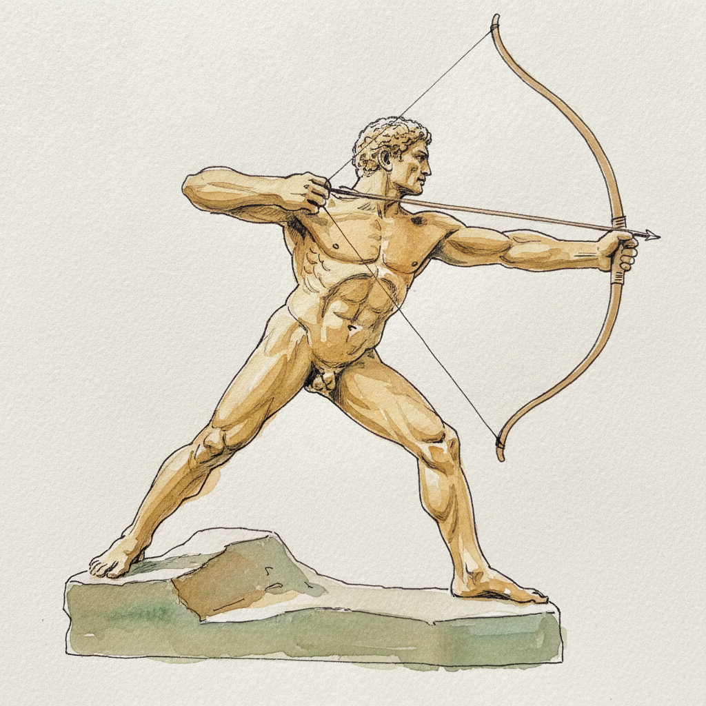 Bourdelle Hercules archer drawing bow example 2