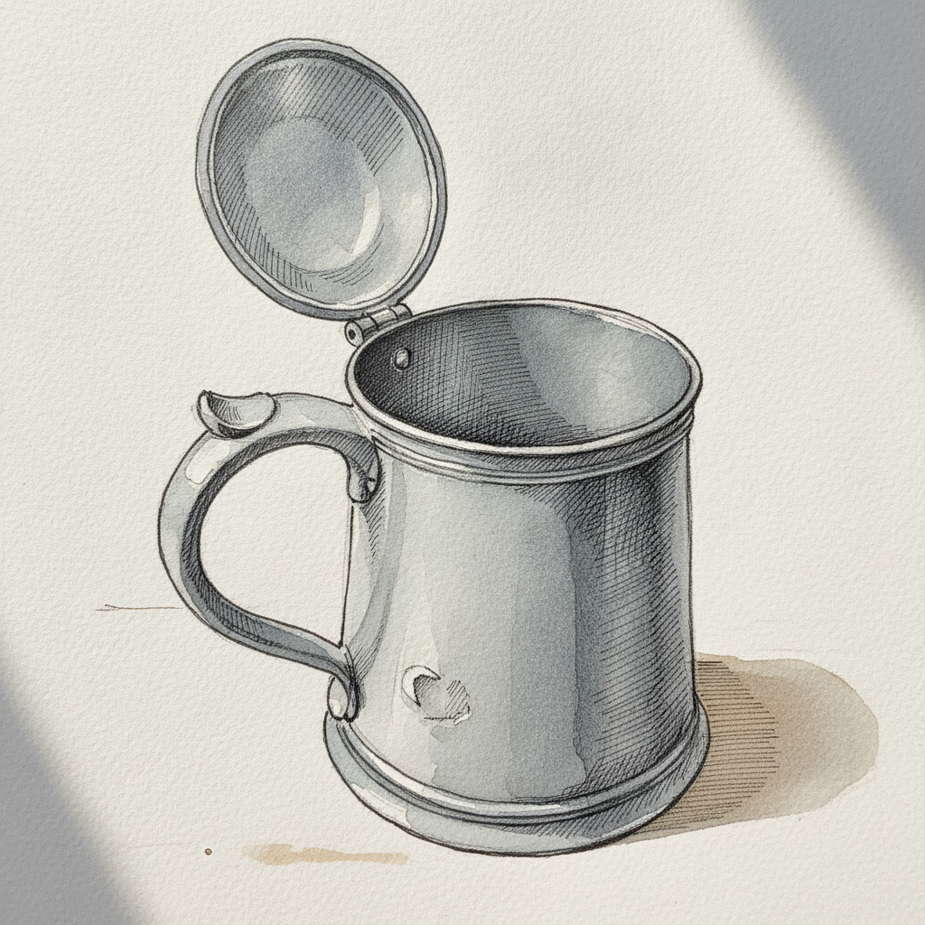 Antique Pewter Tankard example 2